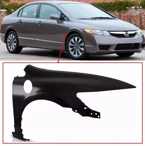 Paralama new civic 2007 2008 2009 2010 2011 com furo