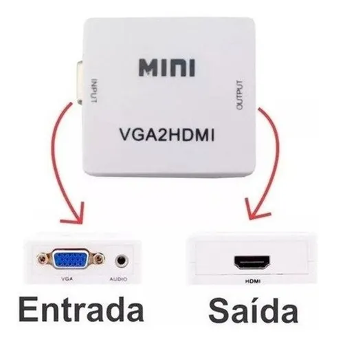 Conversor Vga Para Hdmi Com Entrada De Audio P2