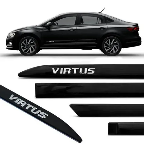 Jogo Friso Lateral Virtus 18 A 20 Preto Escrita Alto Cromada