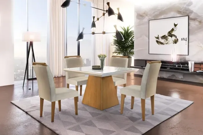 MESA QUADRADA QUATRO CADEIRAS SUPER DESIGN CONFERA !!! T2