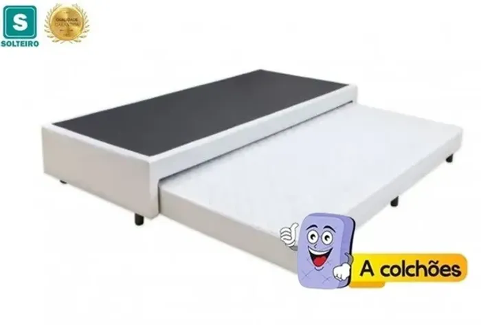 Cama Box Solteiro com Auxiliar Espuma 50x88x188