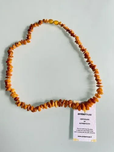 Colar de Âmbar Báltico para Bebê (Original da Lituânia)