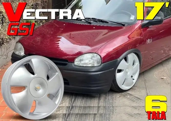 Roda aro 17 Chevrolet Vectra Gsi cata-vento prata jogo novo