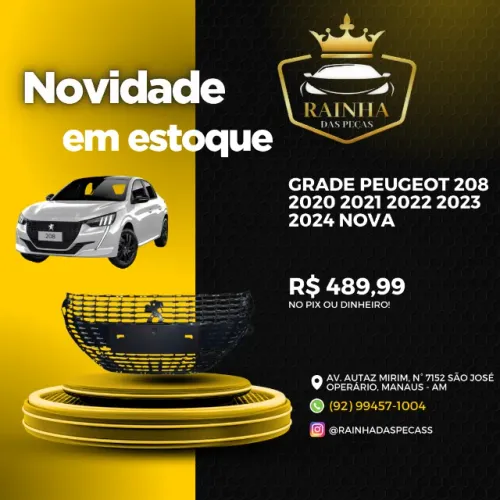 Grade Peugeot 208 2020 2021 2022 2023 2024 Novo