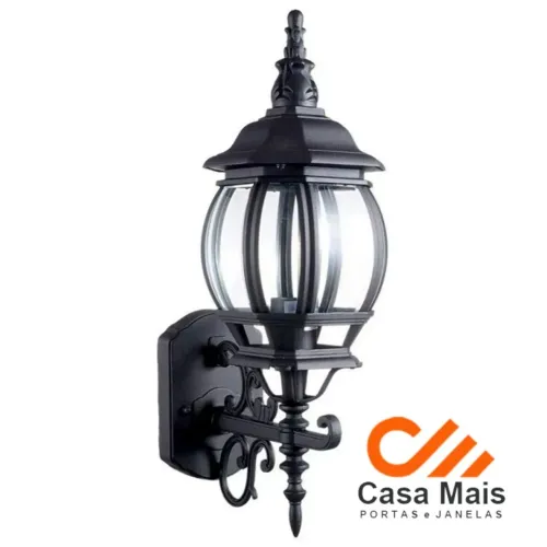 Arandela neo Classica e27 Retro Alumínio preto injetado