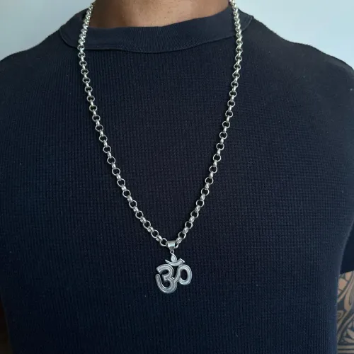 Corrente com Pingente Om - Prata 925