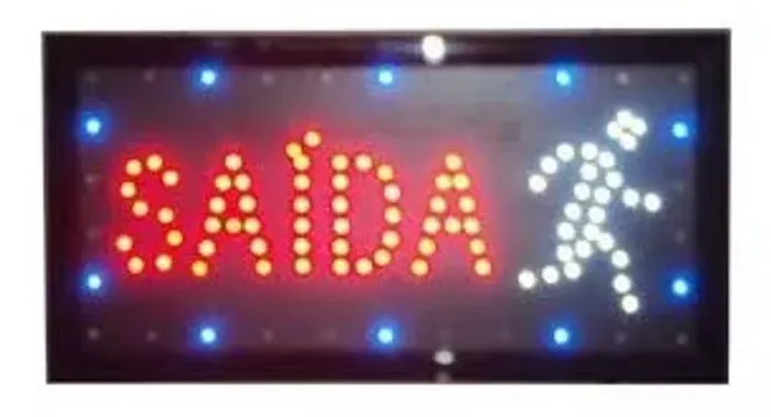 Placa Led Luminoso Escrita Saída - Unidade 