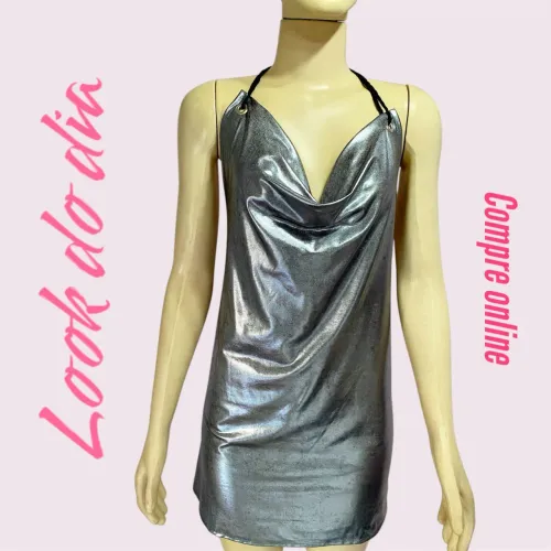 Vestido prata para festa