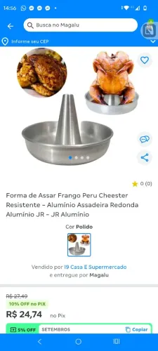 Forma nova alumínio para assar Perú Chester frango 