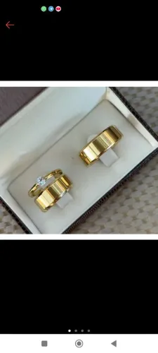 Par de Alianças banhada ouro