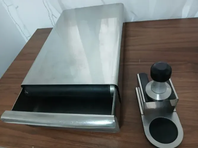 Gaveta porta borra de cafe + tamper com suporte 
