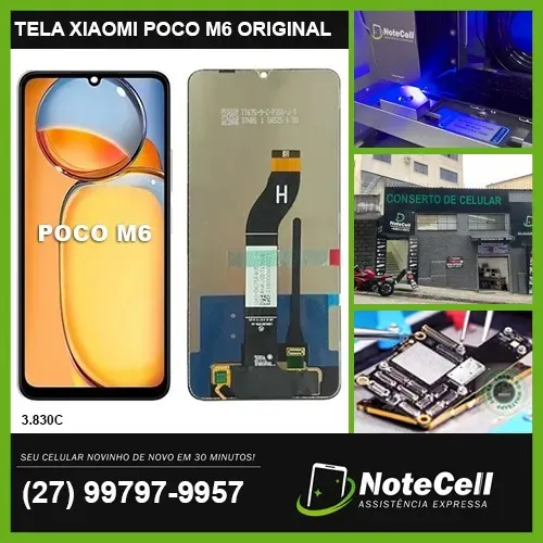 Tela Display Para Xiaomi Poco M6 Original 3.830C - Instalação Expressa Em 30 Minutos!!