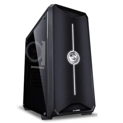 Gabinete Gamer Pcyes Nova Black c/ Led 7 Cores Frontal Controlável e 1 Fan Led - WZetta