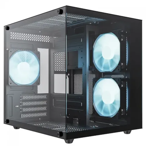 Gabinete Gamer Aquário mATX, Preto, Sem Fans