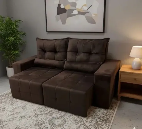 Sofa belgica aveludado novo de loja