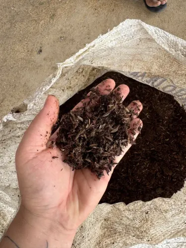 Adubo orgânico para plantas de palha de arroz