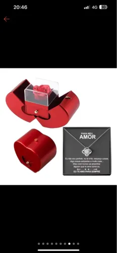 Kit Romântico: Rosa e Colar para Presentear