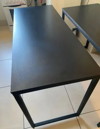 Mesas industrial preta Metalon e MDF, frete grátis