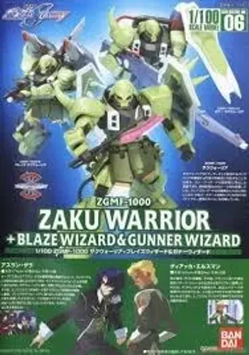 ZGMF-1000 Zaku Warrior With Blaze Wizard And Gunner Wizard