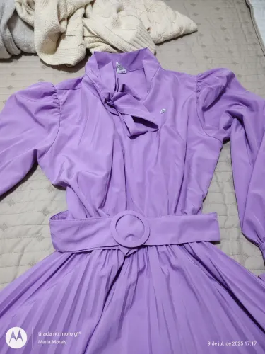 Vestido vintage lilás com cinto