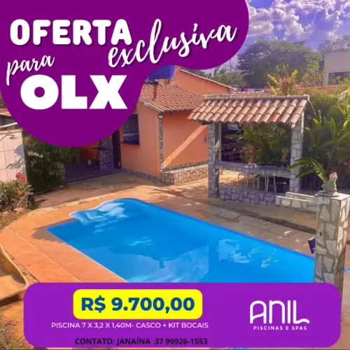 JA - Piscina de fibra  7 metros - fabricação propria