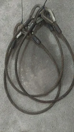 Kit 3 un Estropo Cabo de Aço 3/4" cada Laço tem 2m