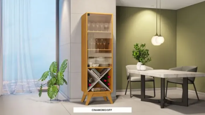 Cristaleira com porta de vidro da JCM Graça - Entrega e montagem Grátis p/ Fortaleza