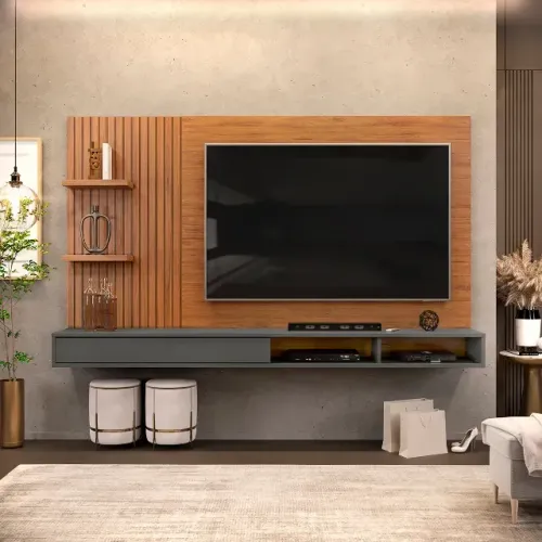 Painel Para Tv 60 Polgadas Cinza