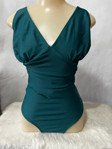 Maiô Novo Verde Escuro Plus Size Body Modelo Antigo Moda Praia Piscina Verão
