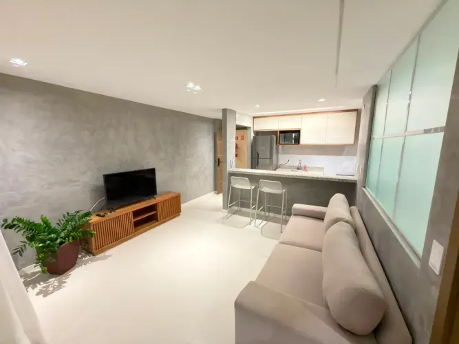 Apartamento Mobiliado com Vista Mar , Nascente, 55 m² , 1 quarto em Jardim Armação - Sal