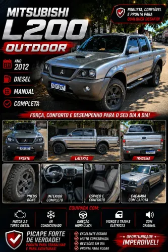 Mitsubishi L200 Outdoor GLS 2.5 4X4 CD TDI Diesel 2012
