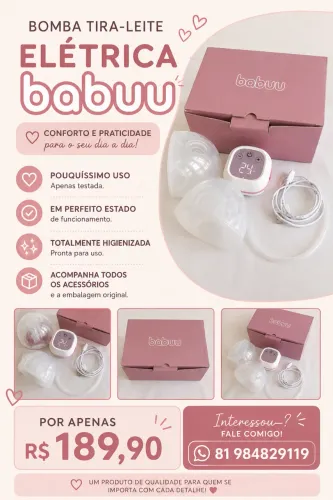 VENDE-SE BOMBA TIRA- LEITE ELÉTRICA BABUU