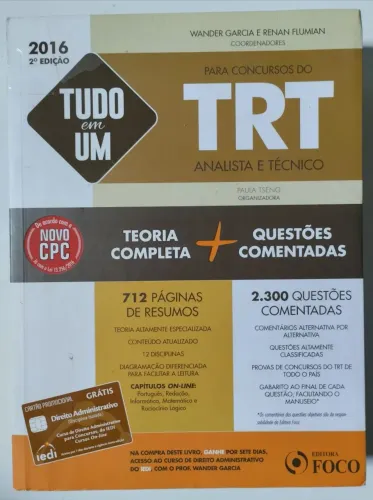 Livro de Concurso TRT 712 páginas de resumos e 2.300 questões