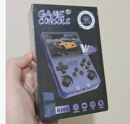 R36S Console Portátil Original ArkOS Retroarch Tela IPS 3,5" 1GB RAM 64GB 30000 jogos Novo