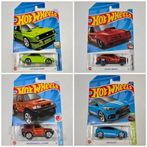 4 Hot Wheels - Carros Brasileiros - Ford Escort, Chevy Chevette, Pajero e Ford Focus