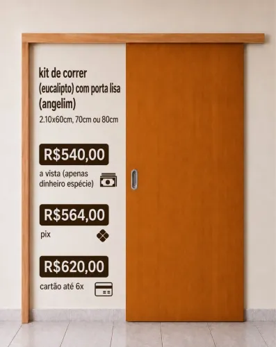 PORTA DE CORRER DE MADEIRA 60CM 70CM 80CM - PROMOÇÃO LIMITADA