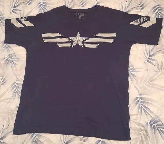 Camiseta Marvel Capitão America Preço Baixo Promoção Oferta | Azul-Marinho | Tamanho P |