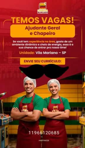 Ajudante geral e chapeiro 