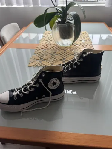 Tênis Converse All Star Preto de Couro