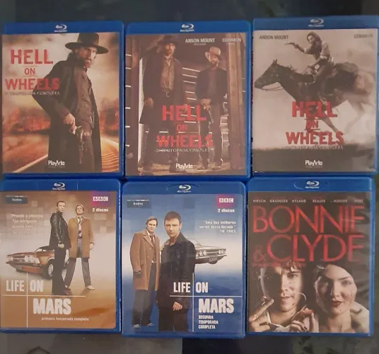 Kit de 3 séries em blurays originais: Hellen on Wheels temp 1,2,3 / Life on Mars temp.1,2
