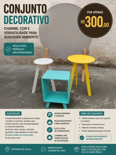 Conjunto Decorativo com 4 Peças