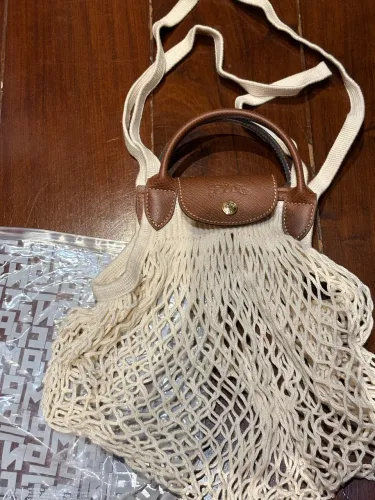 bolsa longchamp le pliage filet bege