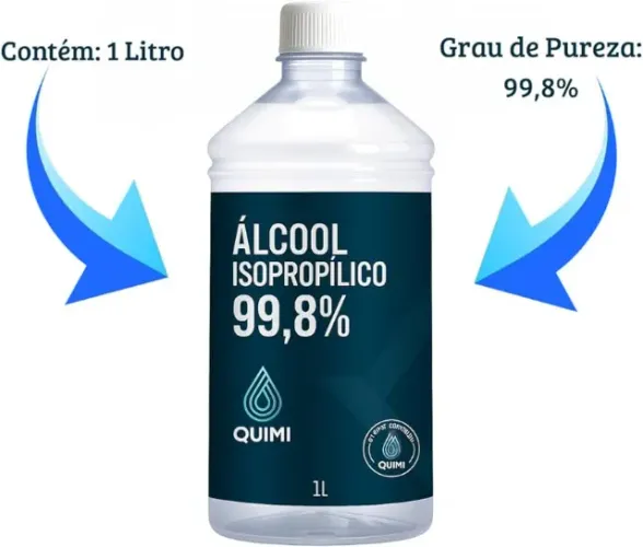 Álcool Isopropílico 99,8% 1L Para Limpeza Profissional De Telas