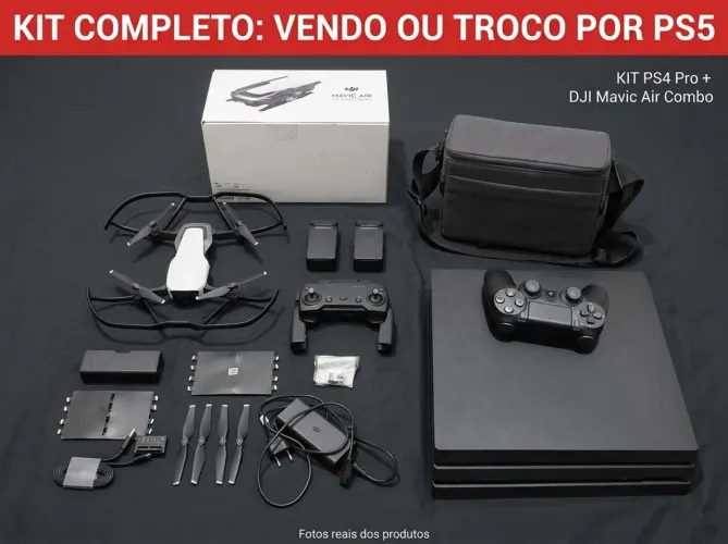Kit PS4 Pro + Drone DJI Mavic Air (Impecáveis) - Vendo ou Troco por PS5