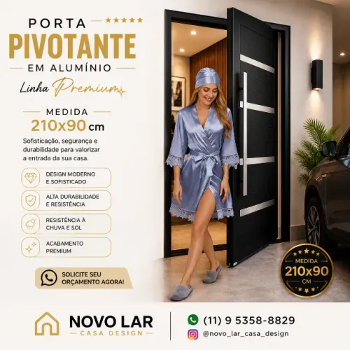 Porta Pivotante Lambril 210x90 Linha Premium com puxador direto da fabrica pagto na entreg