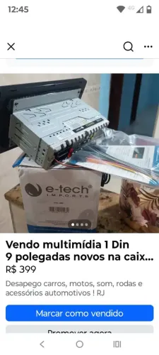 Multimídia 1 Din 9 polegadas novo 