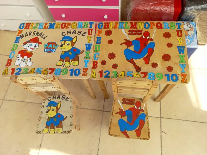 Kit Mesa e Cadeira Infantil Madeira