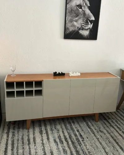Buffet Com Adega Para 8 Garrafas (Produto Novo)