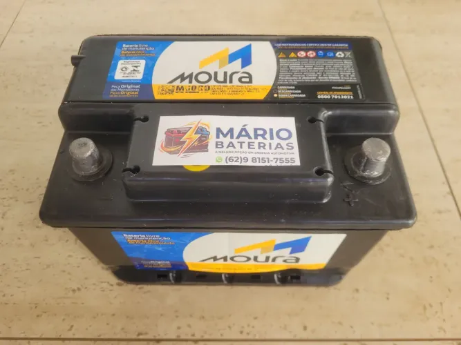 Bateria MOURA 60A USADA. Garantia de 4 meses. 60 Ampéres MOURA. Bateria BARATA E BOA!