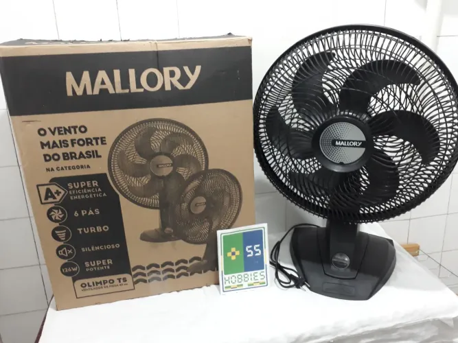 Ventilador de Mesa Mallory Olimpo TS 40 cm Preto